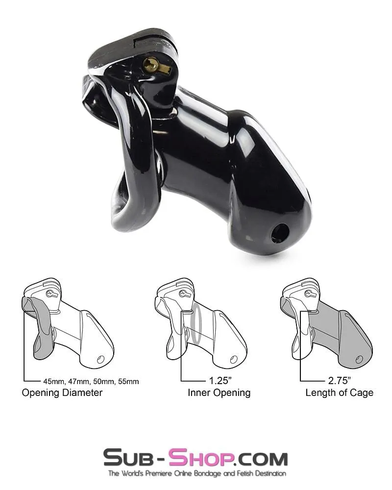 0327AE      Black Knight High Security Keyed Tumbler Locking Male Chastity with 4 Base Cock Ring Sizes - MEGA Deal