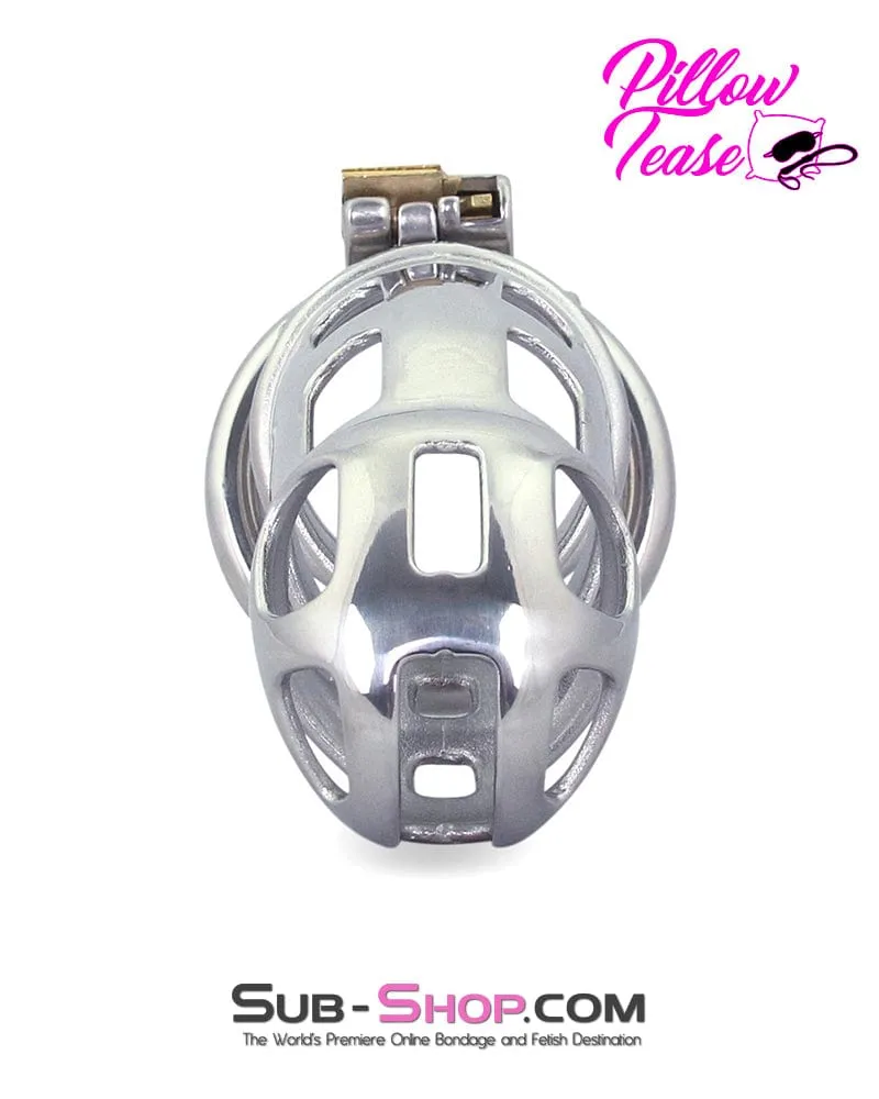 0718AR      Rock Hard Locking Steel Male Teasing Chastity Cage