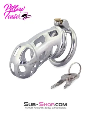 0718AR      Rock Hard Locking Steel Male Teasing Chastity Cage