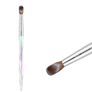 100% Pure Kolinsky Hair Acrylic Nail Brush Size 16,Clear Crystal Handle Round Oval Acrylic Nail Brushes, Acrylic Powder Brush Set Professional Manicure Pedicure for DIY Home Salon