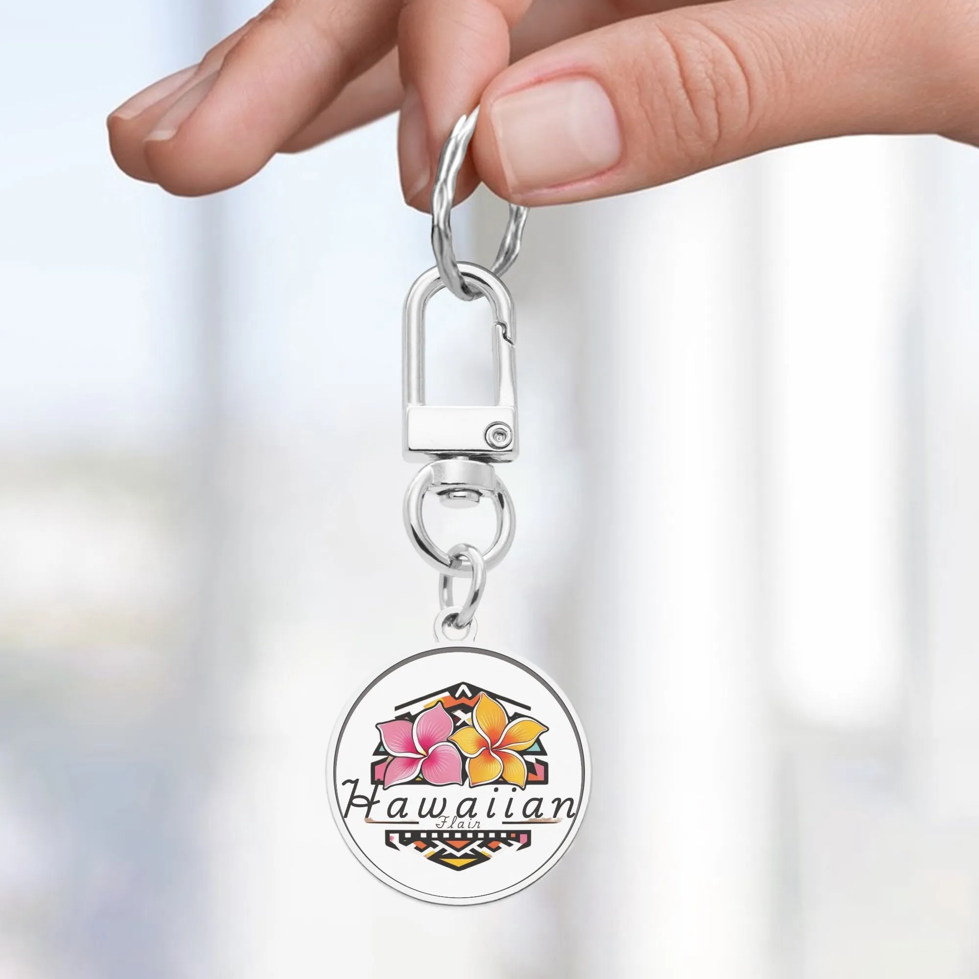 1069. Hawaiian Flair Metal Keychain