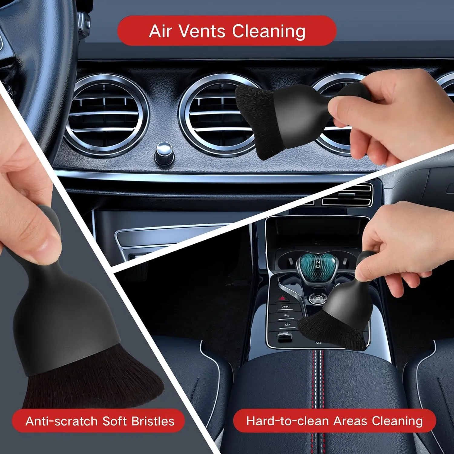 11Pcs Windshield Cleaner Tool, Car Window Cleaning Wash Kit with 6 Reusable Micr