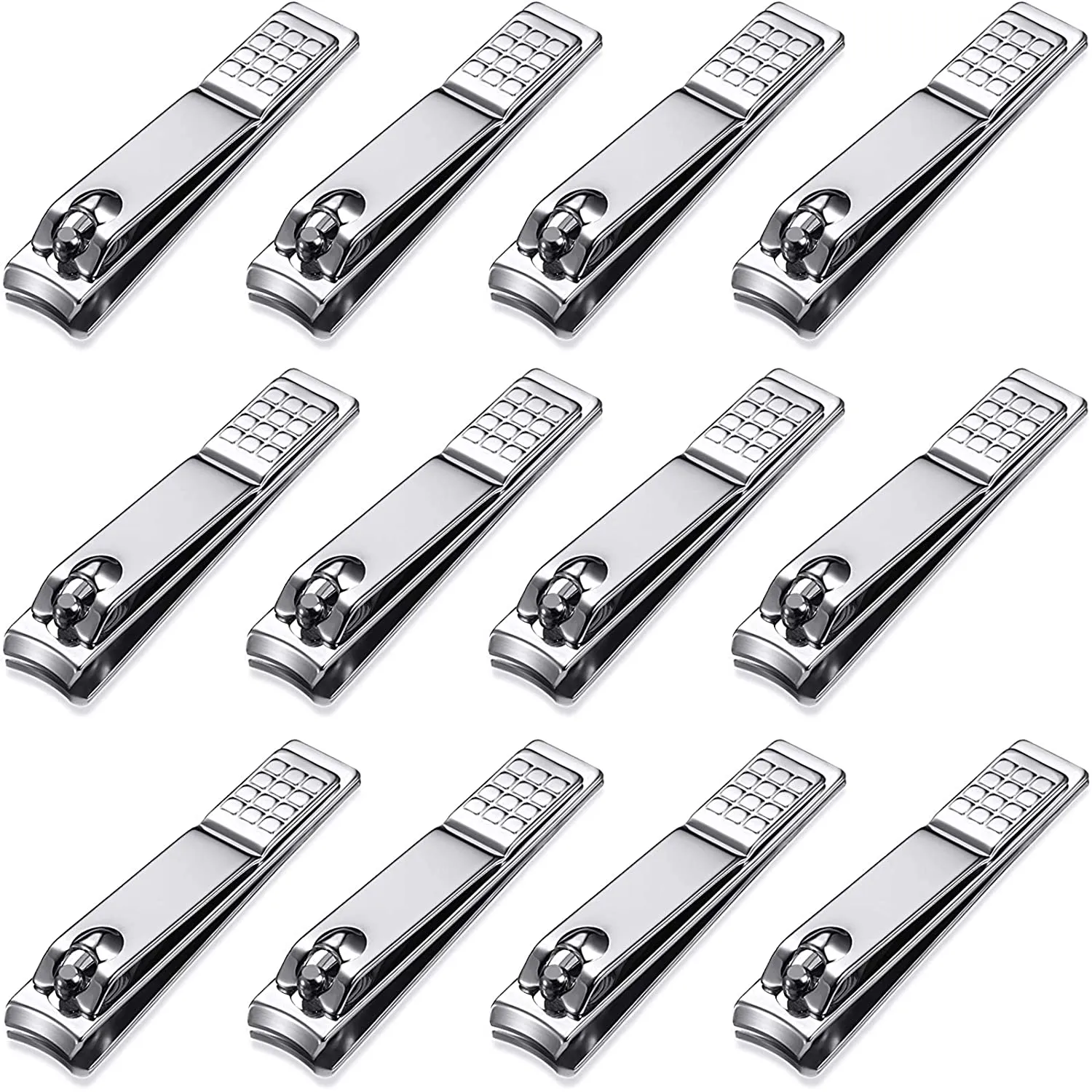 12 Pieces Nail Clipper Set Stainless Steel Nail Cutter Fingernails and Toenail Clipper Cutter for Women Men (Black)