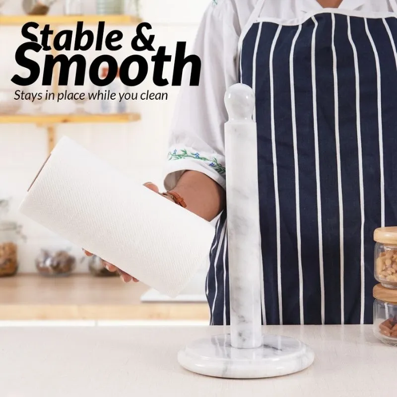 12.5" Marble Paper Towel Holder for Kitchen Towels Rack - Wrapping Paper Holder Towel