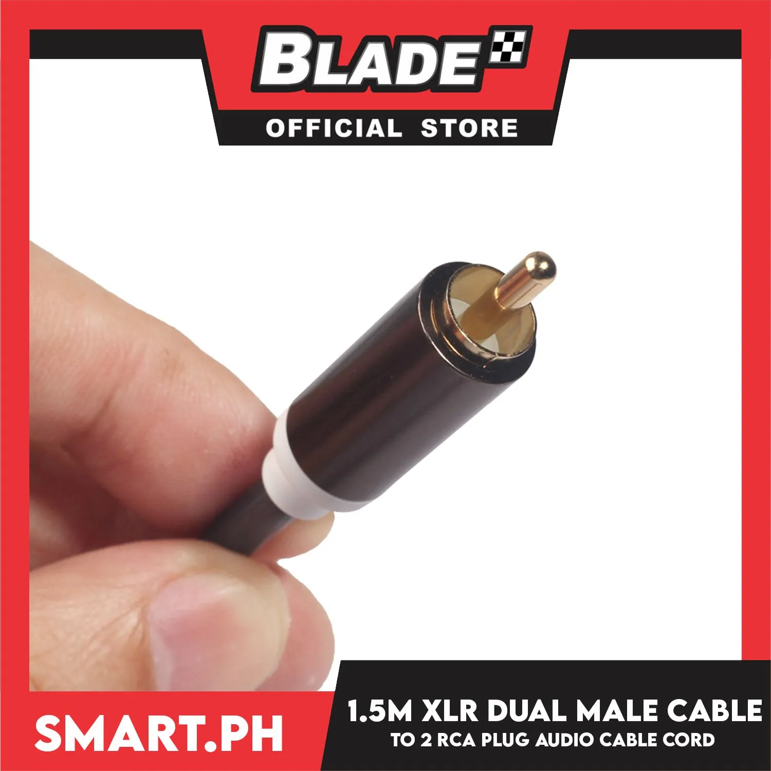 1.5 Meter XLR Dual Male Cable to 2 RCA Plug Audio Cable Cord I268726 for Microphone, Karaoke & Stereo
