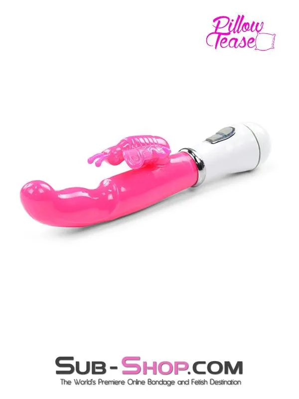 1518M      Flutter & Throb Soft Pink Vibrator with Butterfly Clit Stimulator - LAST CHANCE - Final Closeout!