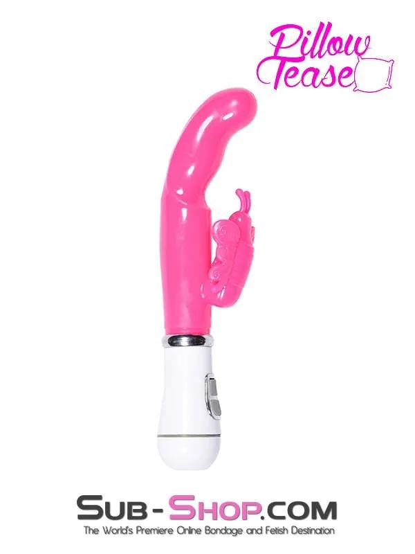 1518M      Flutter & Throb Soft Pink Vibrator with Butterfly Clit Stimulator - LAST CHANCE - Final Closeout!