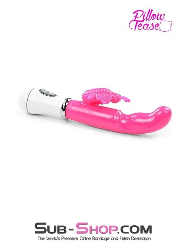 1518M      Flutter & Throb Soft Pink Vibrator with Butterfly Clit Stimulator - LAST CHANCE - Final Closeout!