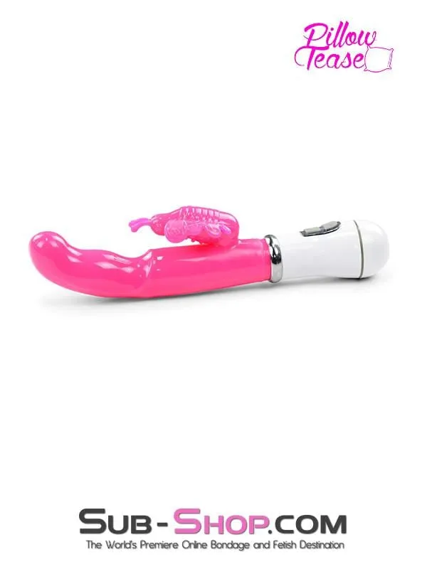 1518M      Flutter & Throb Soft Pink Vibrator with Butterfly Clit Stimulator - LAST CHANCE - Final Closeout!