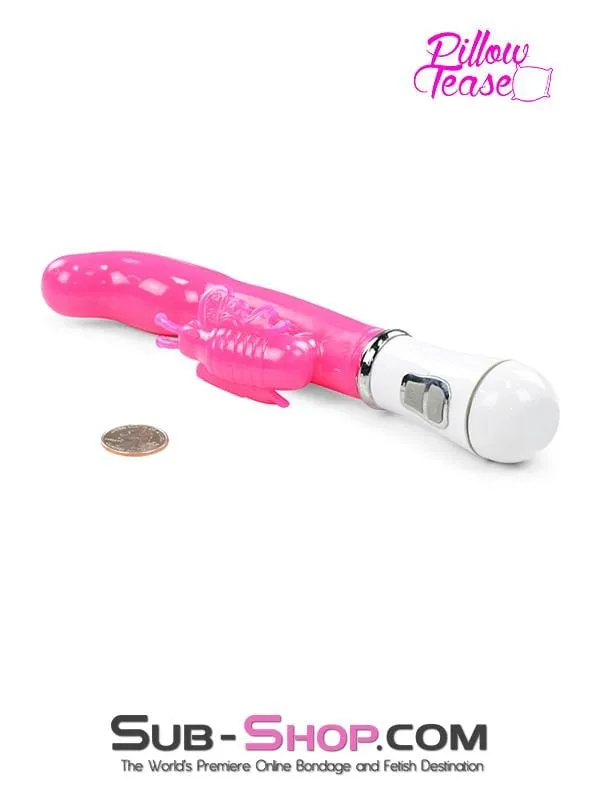 1518M      Flutter & Throb Soft Pink Vibrator with Butterfly Clit Stimulator - LAST CHANCE - Final Closeout!