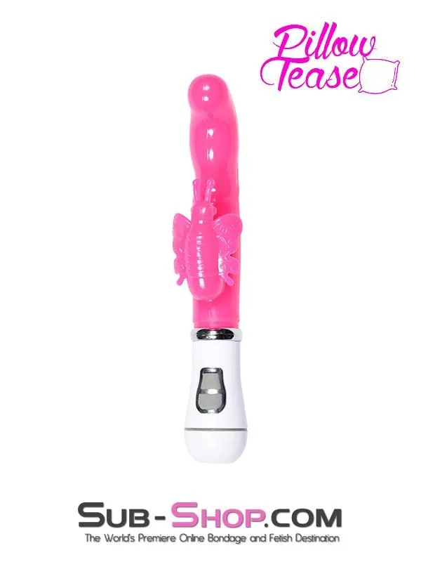 1518M      Flutter & Throb Soft Pink Vibrator with Butterfly Clit Stimulator - LAST CHANCE - Final Closeout!