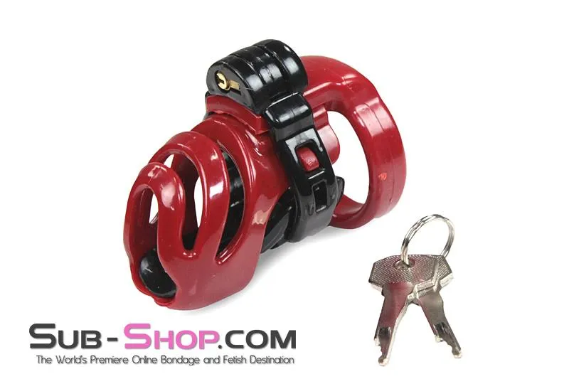 1559M      Red Knight High Security Hinged Locking Male Chastity Device - MEGA Deal