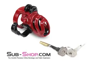 1559M      Red Knight High Security Hinged Locking Male Chastity Device - MEGA Deal