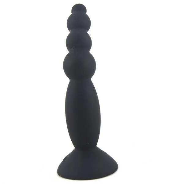 1865M      Mini Beaded Silicone Anal Training Plug with Suction Cup Base - LAST CHANCE - Final Closeout!