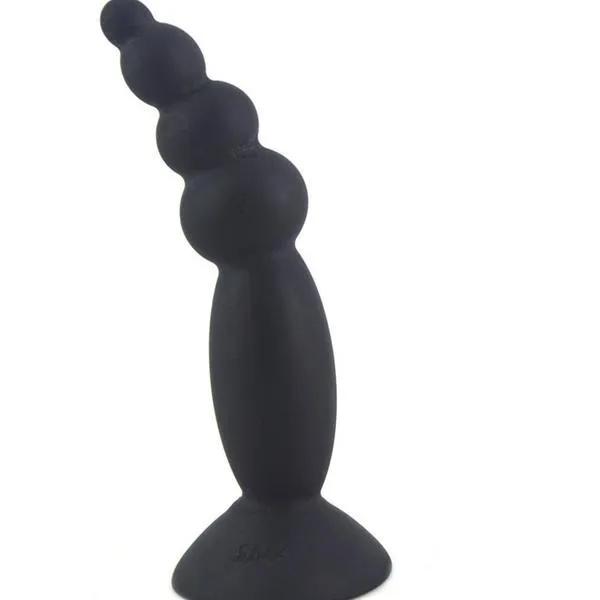 1865M      Mini Beaded Silicone Anal Training Plug with Suction Cup Base - LAST CHANCE - Final Closeout!