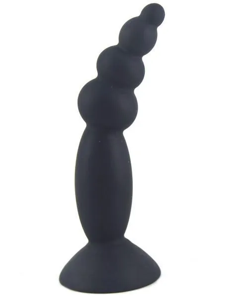1865M      Mini Beaded Silicone Anal Training Plug with Suction Cup Base - LAST CHANCE - Final Closeout!
