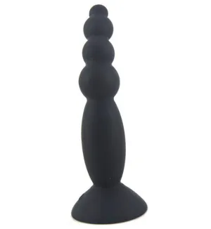 1865M      Mini Beaded Silicone Anal Training Plug with Suction Cup Base - LAST CHANCE - Final Closeout!