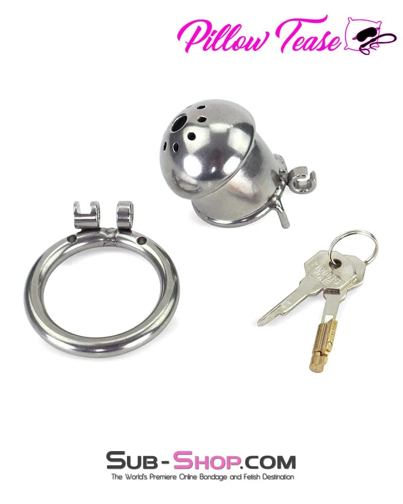 1875AR-SIS      Sissy Cock Torment Locking Steel Chastity Cock Cage