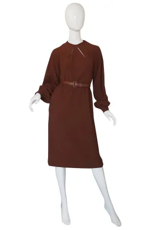 1960s James Galanos Cut Out Neck Dress
