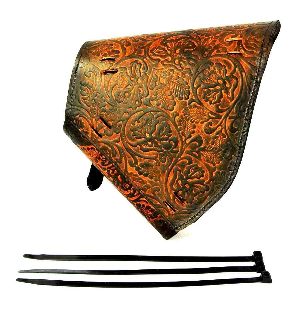 2000-2025 Harley Softail Saddle Bag Chopper Antique Brown Oak Leaf Leather MRC