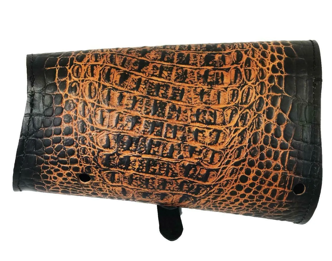 2015-2024 Indian Scout Bobber Swing Arm Saddle Bag Ant Brown Gator Leather MRC