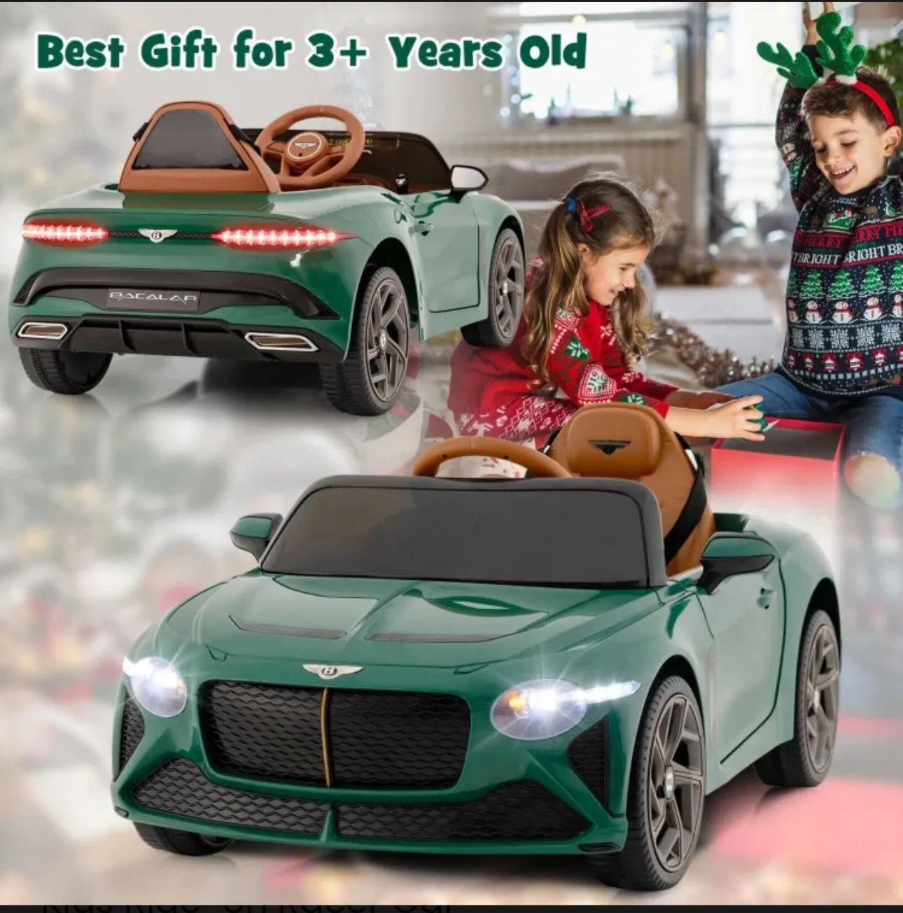 2025 Licensed 12V Bentley Bacalar Ride On Car 1 Seater Upgraded | Seatbelt | Push To Start Button | Music | Lights | Remote