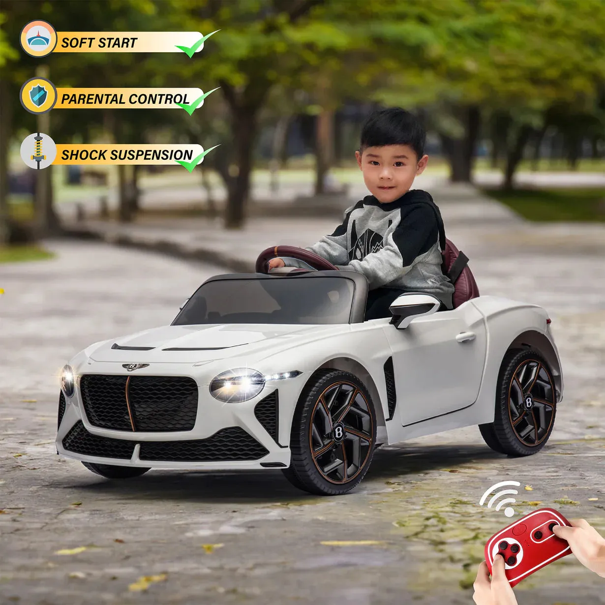 2025 Licensed 12V Bentley Bacalar Ride On Car 1 Seater Upgraded | Seatbelt | Push To Start Button | Music | Lights | Remote