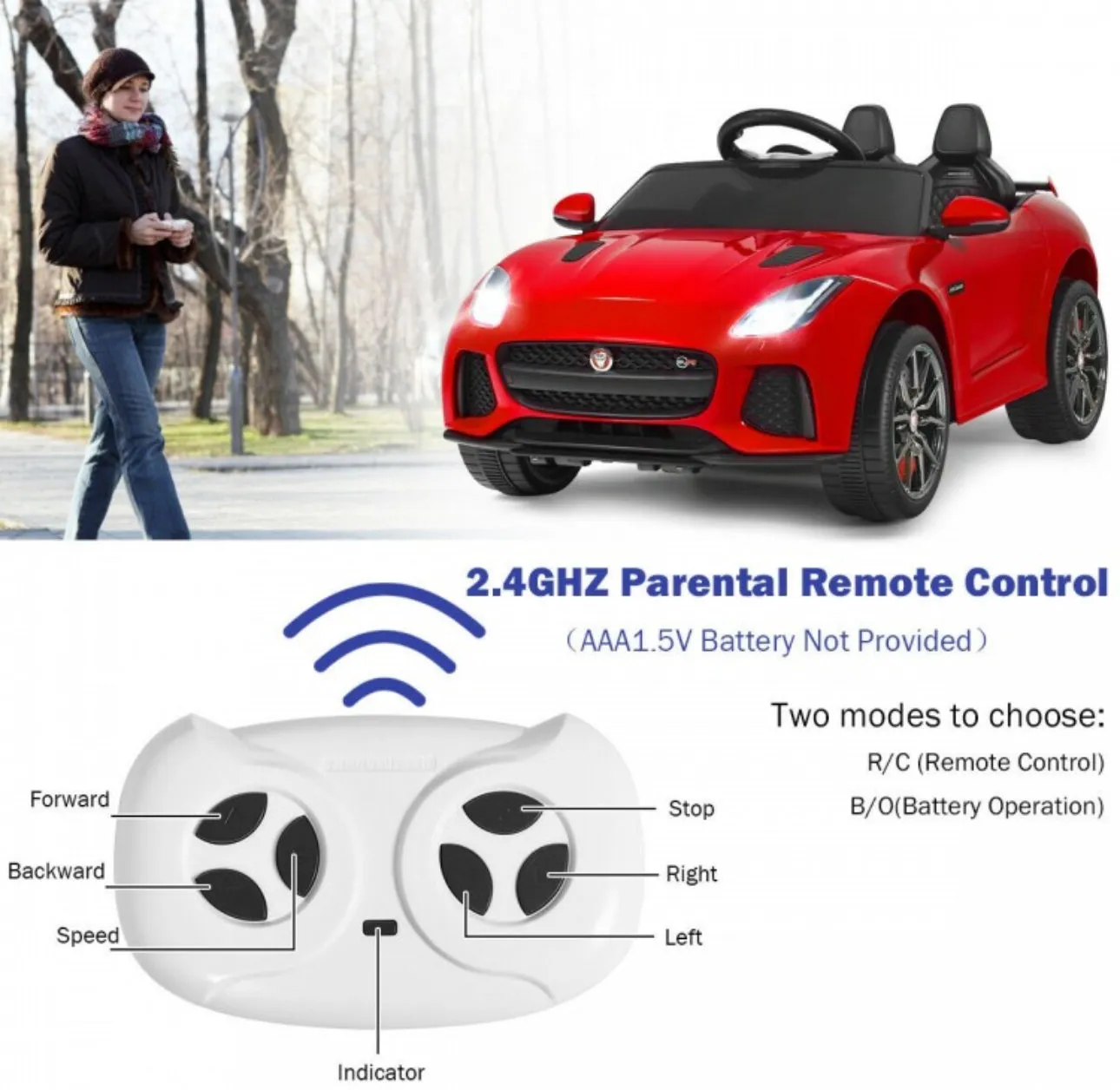 2025 Licensed Jaguar F-Type SVR 12V Kids Ride On Car 1 Seater Upgraded | MP3 Player | Open Doors | Remote
