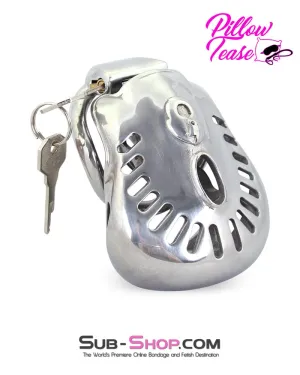 2236AR      Tight Steel Dungeon Full Balls and All Locking Male Chastity Cage