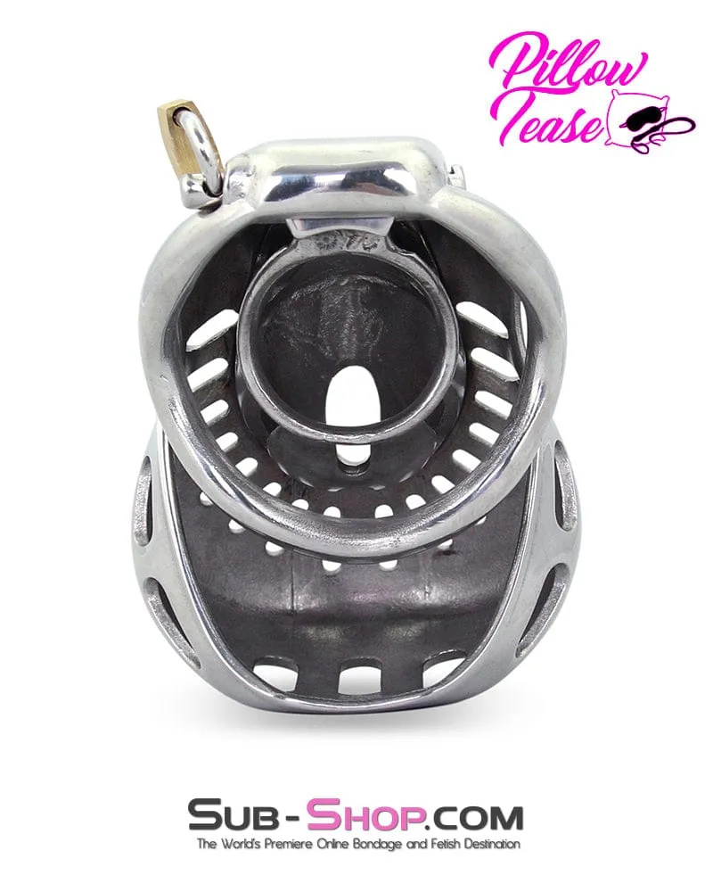 2236AR      Tight Steel Dungeon Full Balls and All Locking Male Chastity Cage