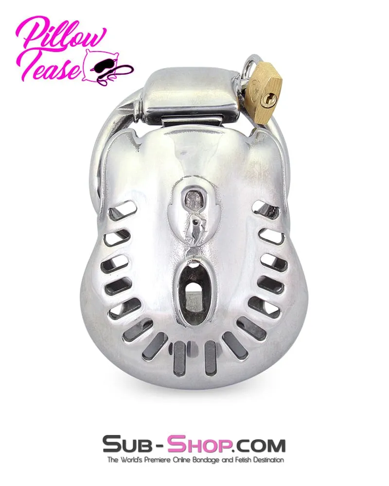 2236AR      Tight Steel Dungeon Full Balls and All Locking Male Chastity Cage