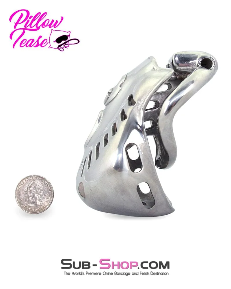 2236AR      Tight Steel Dungeon Full Balls and All Locking Male Chastity Cage