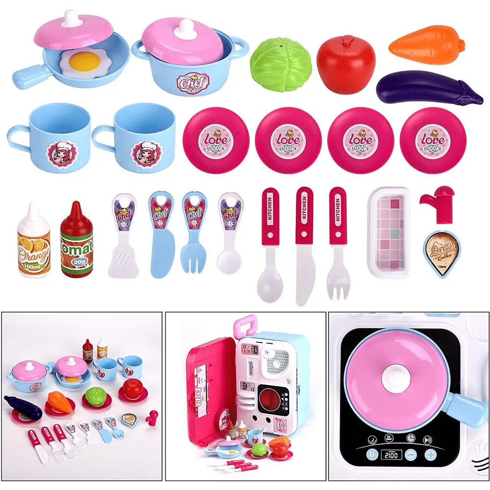 3-IN-1 TRAVEL SUITCASE KITCHEN PLAY PRETEND SET