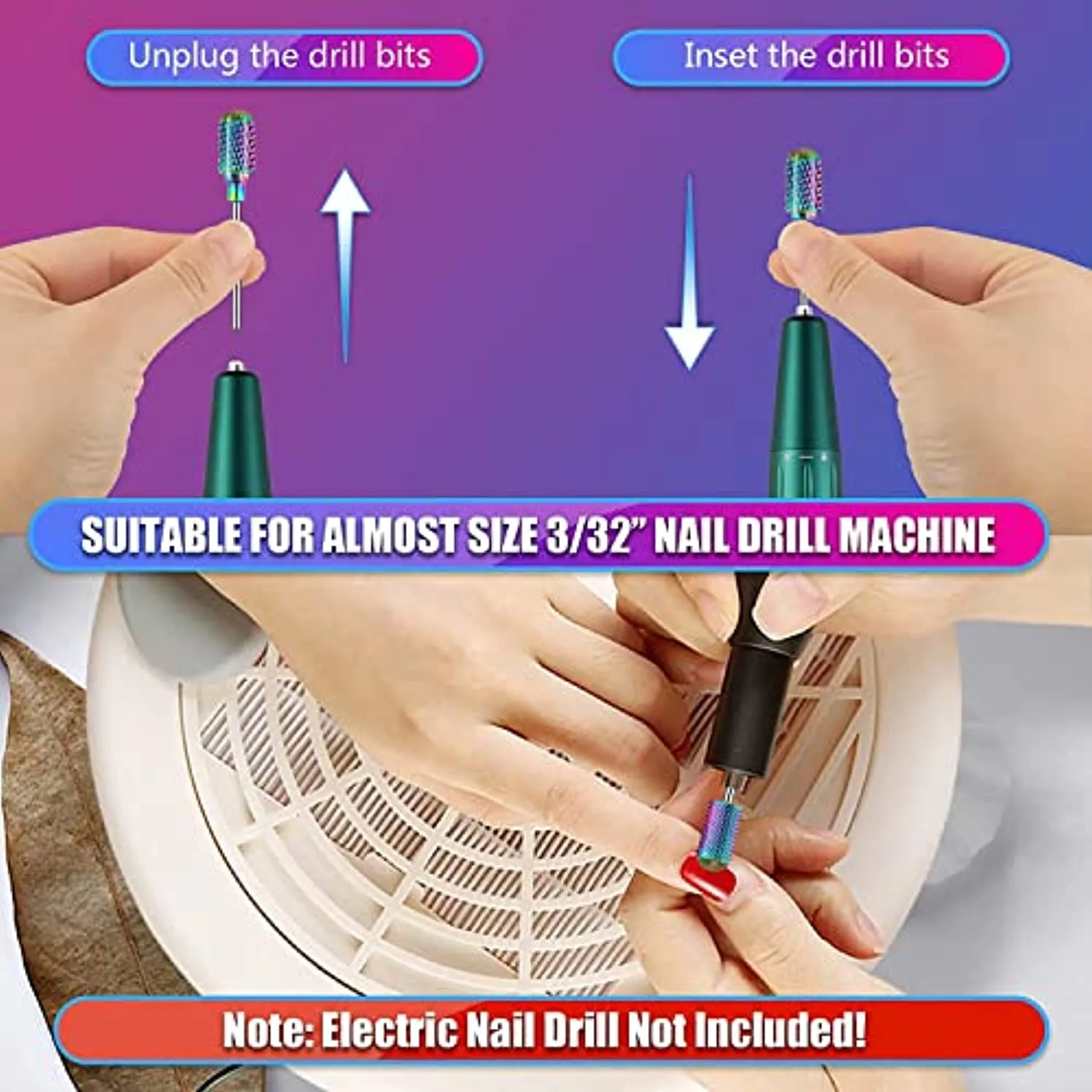 30Pcs Nail Drill Bits,3/32 Inch Ceramic Drill Bits for Nails Sets Acrylic, Diamond Cuticle Efile Carbide Remover Bits for Home Salon Acrylic Gel Nail Manicure Pedicure Tools(Come with 3 Cases)