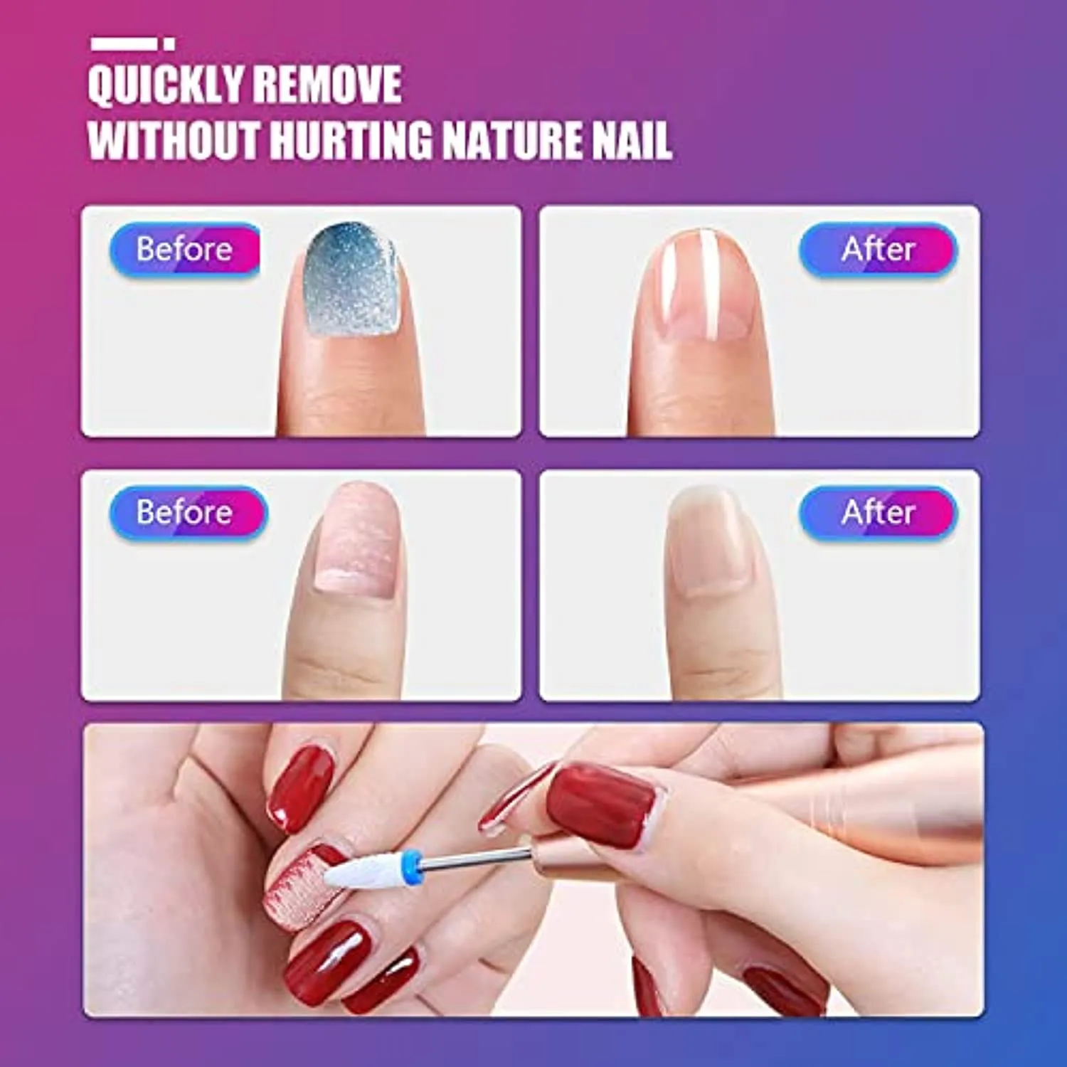 30Pcs Nail Drill Bits,3/32 Inch Ceramic Drill Bits for Nails Sets Acrylic, Diamond Cuticle Efile Carbide Remover Bits for Home Salon Acrylic Gel Nail Manicure Pedicure Tools(Come with 3 Cases)