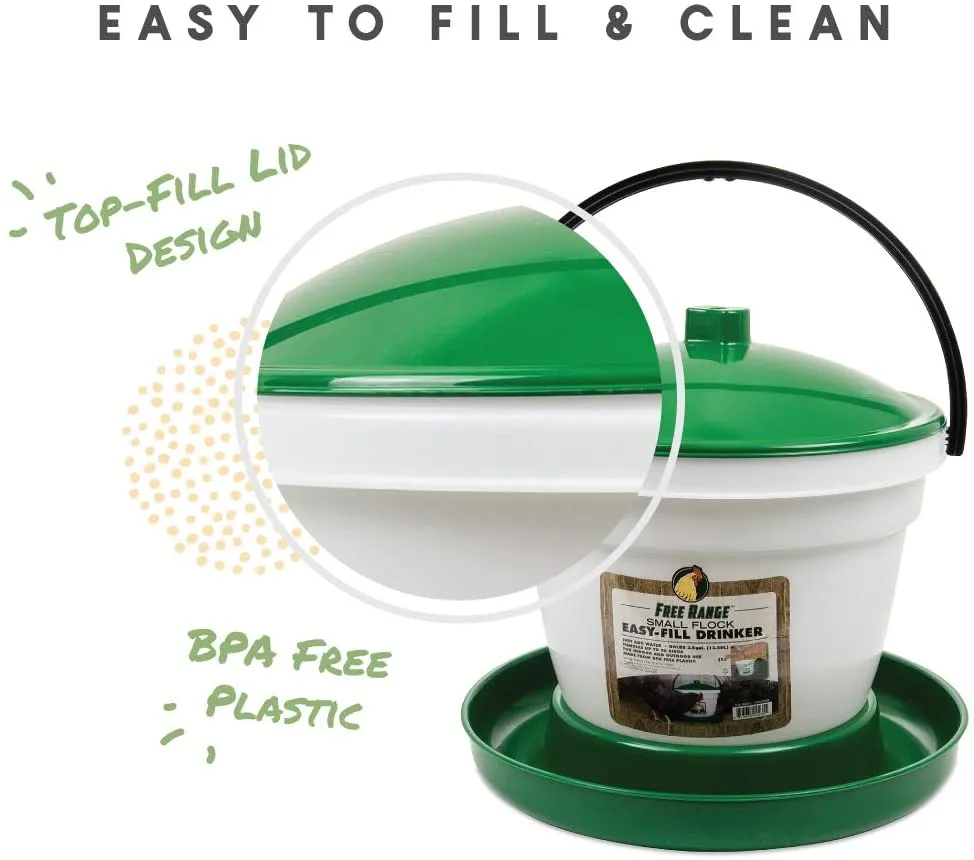 3.5 Gallon plastic Easy Fill Drinker from Harris Farms