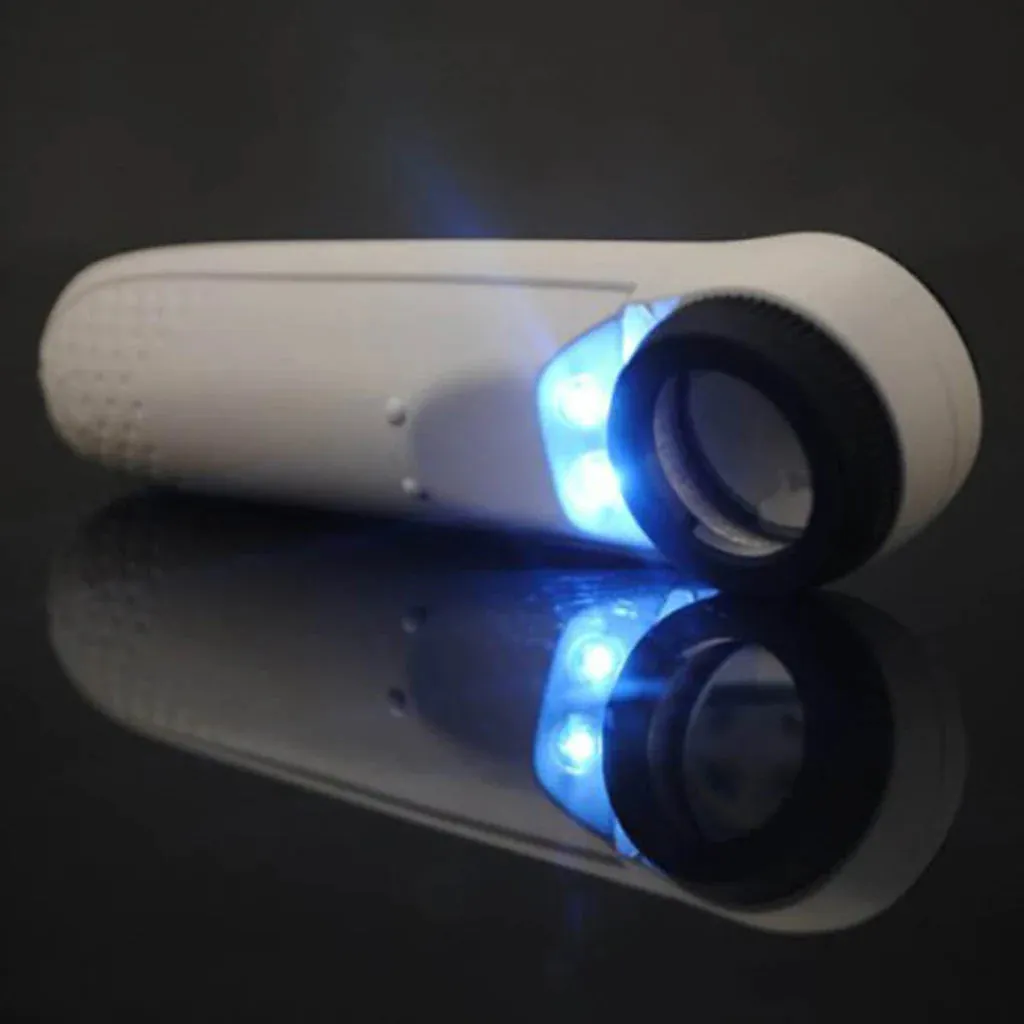 40X Handheld Magnifier with 2-LED Light (Glass lens)