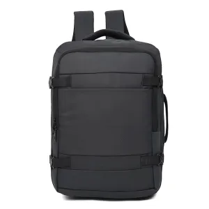 45 Ltrs Expandable Travel Laptop Backpack-CHARCOAL BLACK