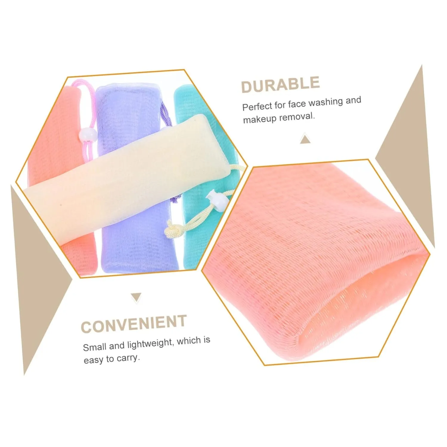 4Pcs Soap Pouch Multi Layer Soft Foaming Nets for Soap Storage Ideal for Bar Soap Cleansing and Foaming 4 Colors 1 of Each Set