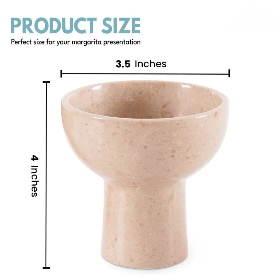 4" Marble Margarita Glasses For Wine, Cocktail, Martini & Champagne - Glasses For Home Bar