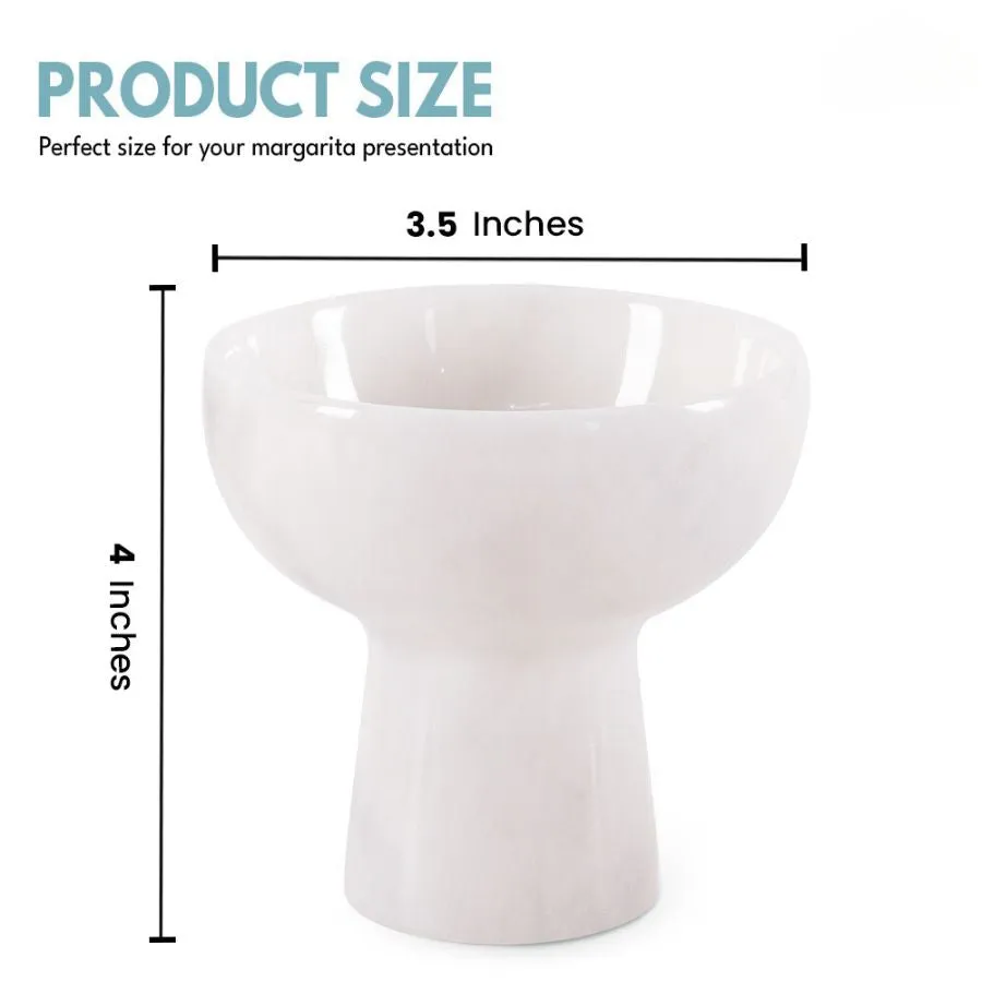 4" Marble Margarita Glasses For Wine, Cocktail, Martini & Champagne - Glasses For Home Bar