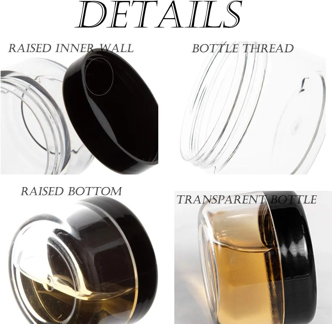 5 Gram Sample Containers with Lids, 50PCS Mini Makeup Containers, Empty Plastic Travel Cosmetic Containers with Labels