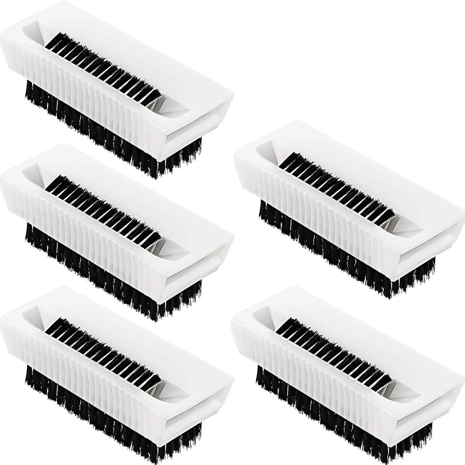 5 Pieces Hand Scrub Brushes for Cleaning Fingernail Nail Brush Stiff for Men Non Disposable Scrub Brush Heavy Duty Plastic Cleaning Brushes for Hands Nail Cleaning (Blue and Black)
