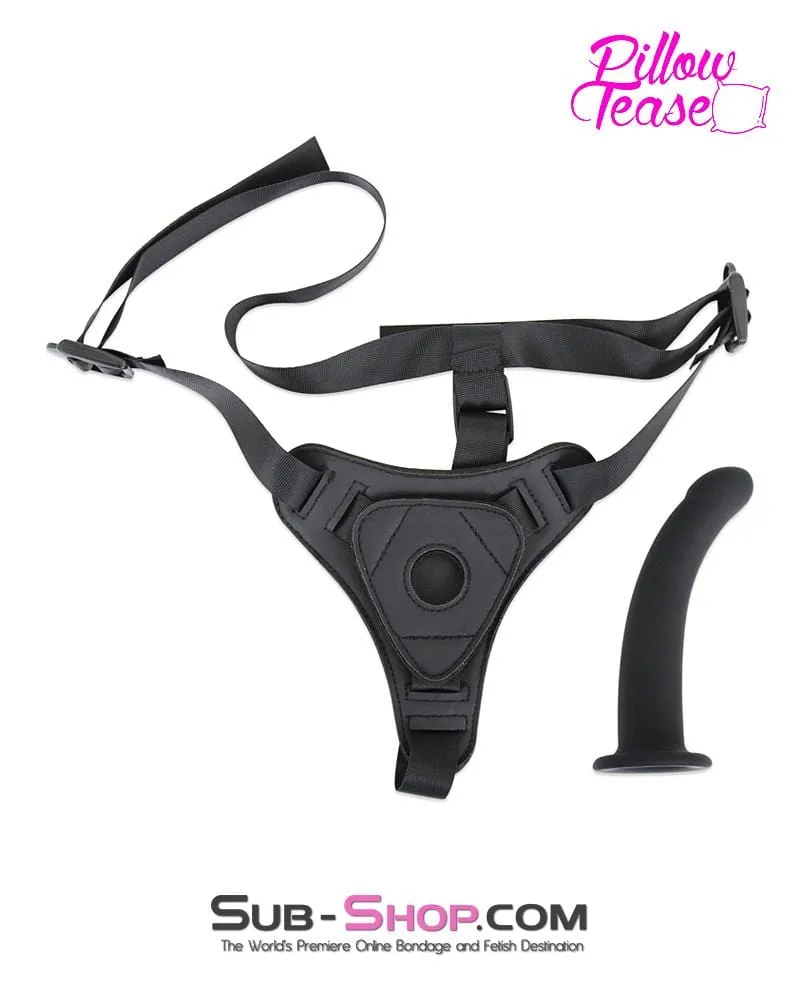 5741M      Pegging Strap On Small Silicone Dildo and Soft Harness Set