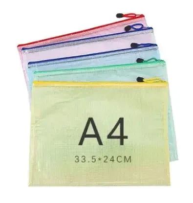 5PCS Mesh Zipper Pouches for Stationery Storage