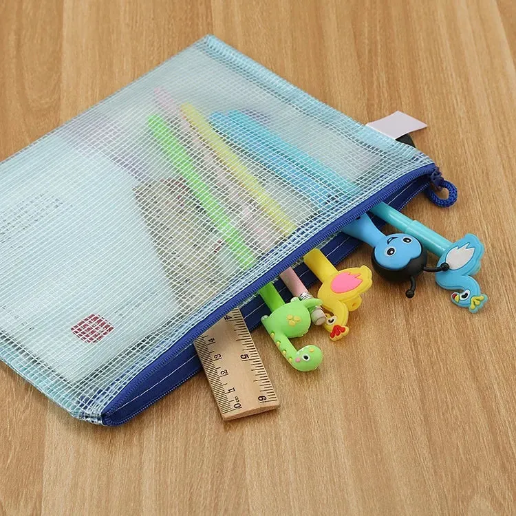 5PCS Mesh Zipper Pouches for Stationery Storage