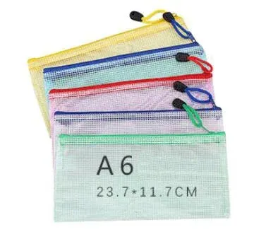 5PCS Mesh Zipper Pouches for Stationery Storage