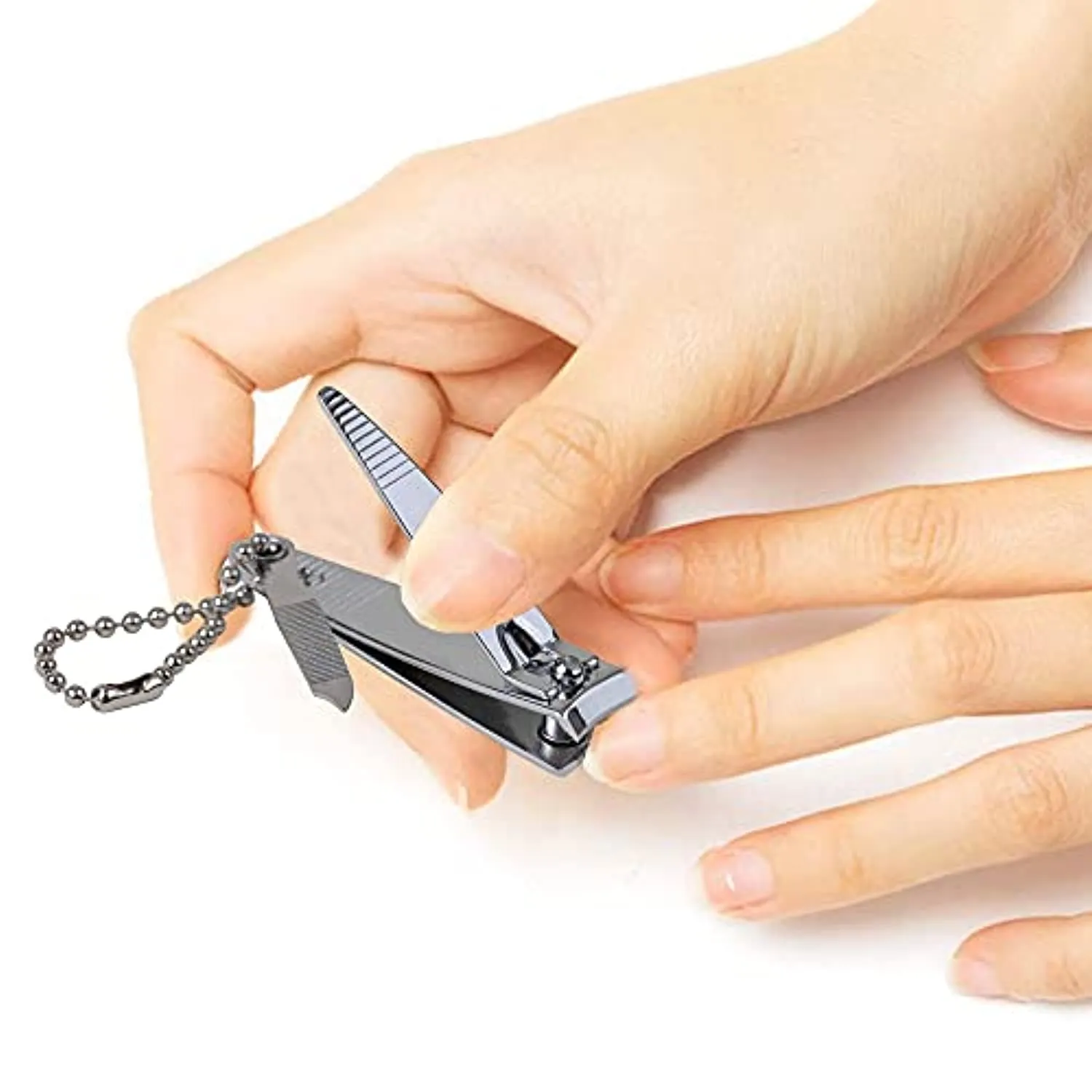 (6 Pack) Nail Clippers Set Stainless Steel Fingernail Clippers, Sharpest Nail Cutter Heavy Duty Curved Edge For Adults Men Women with Swing Out Nail Cleaner/File for Salon Home Use