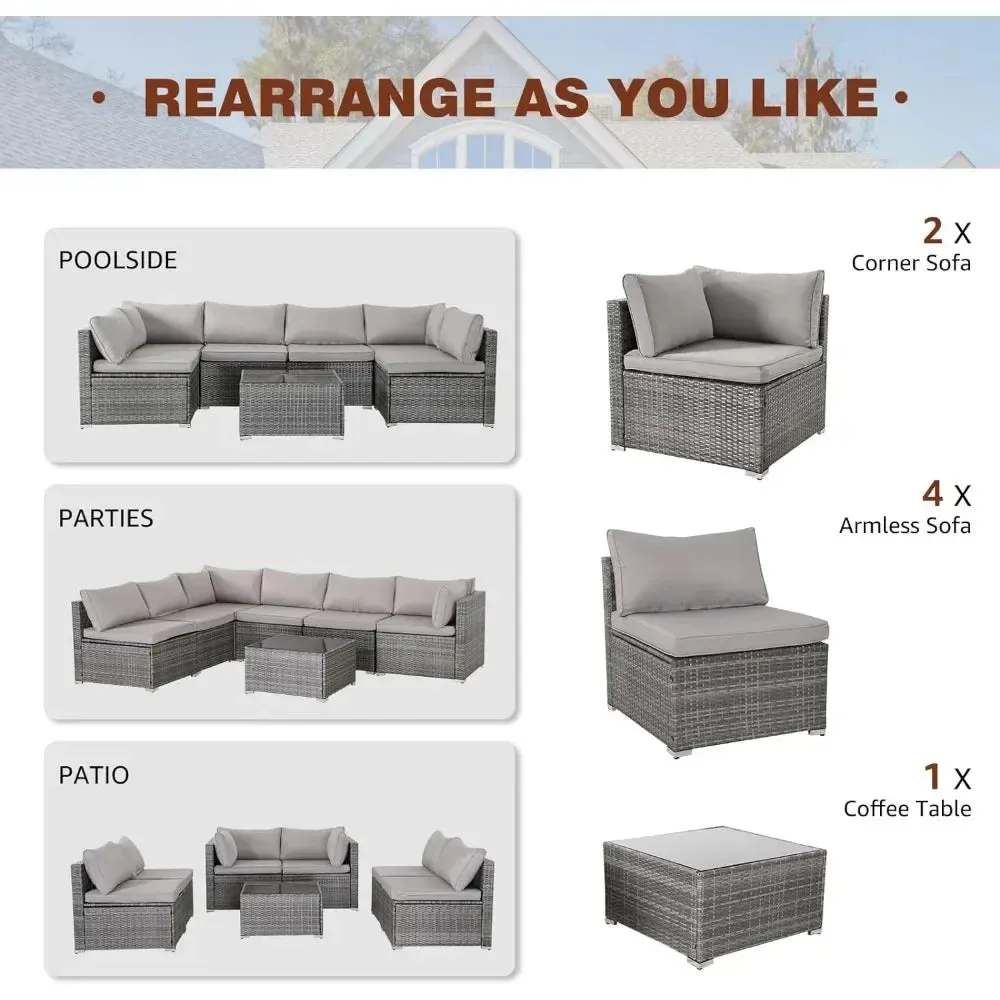 7 Pieces  Modular Patio Set