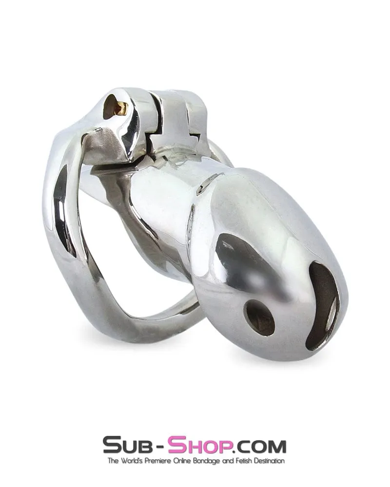 7136M      Encased in Stainless Steel Locking Chastity Cock Cage
